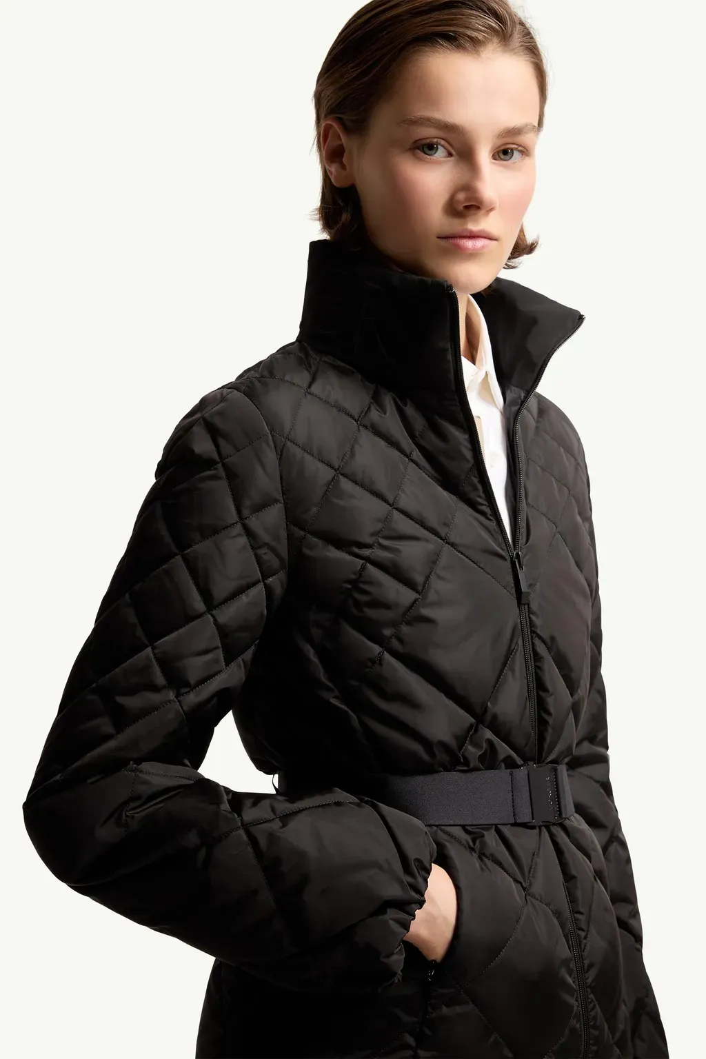 Balsamine Geometric-Quilted Short Down Jacket