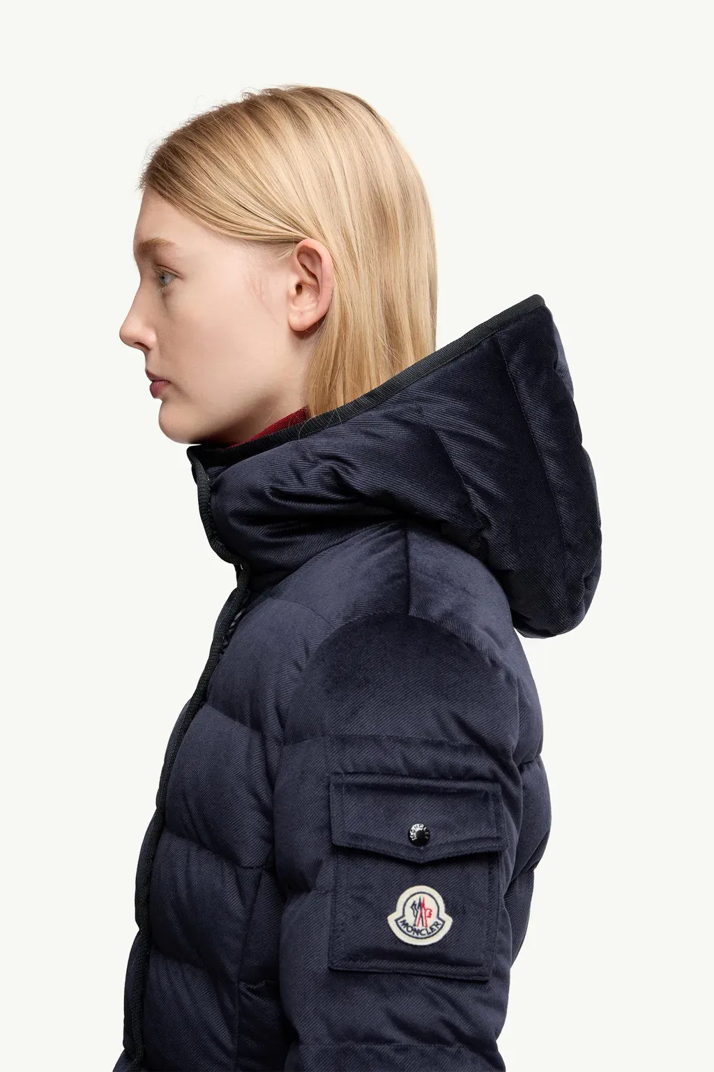 Barante Hooded Velour Short Down Jacket