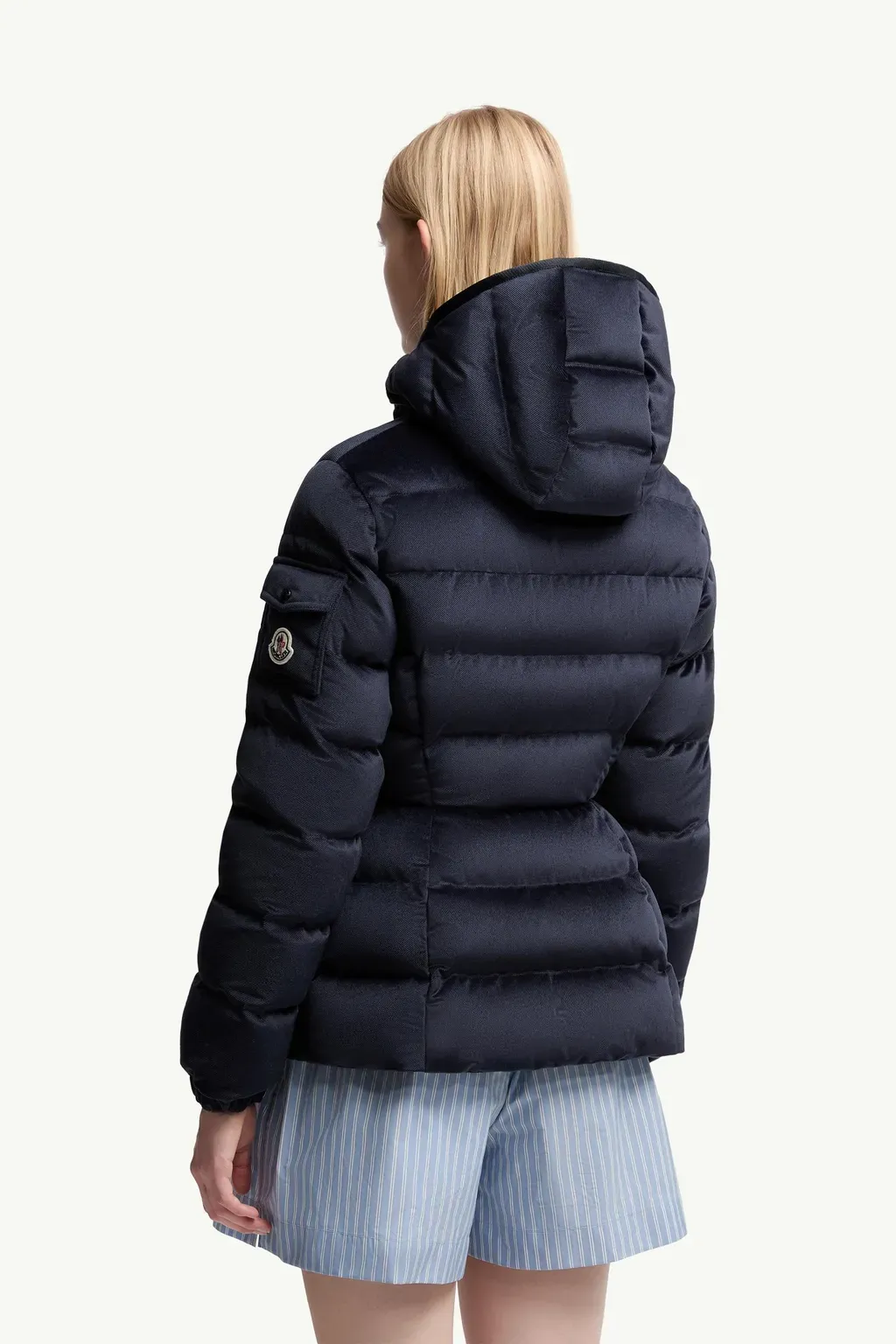 Barante Hooded Velour Short Down Jacket