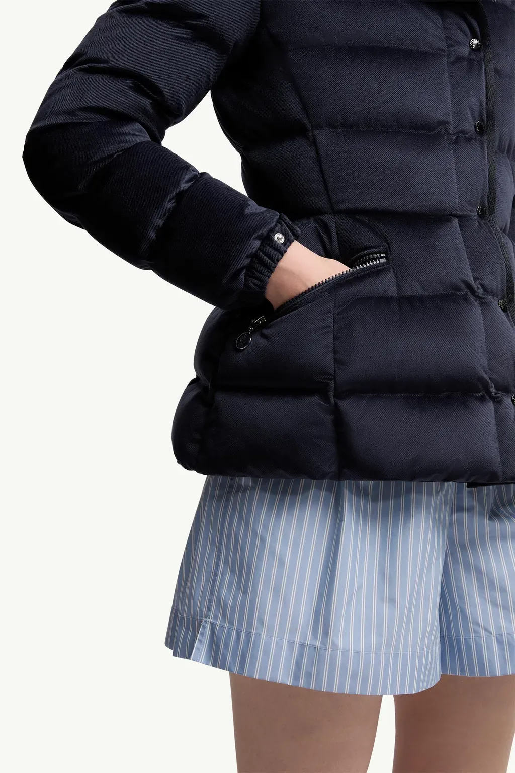 Barante Hooded Velour Short Down Jacket