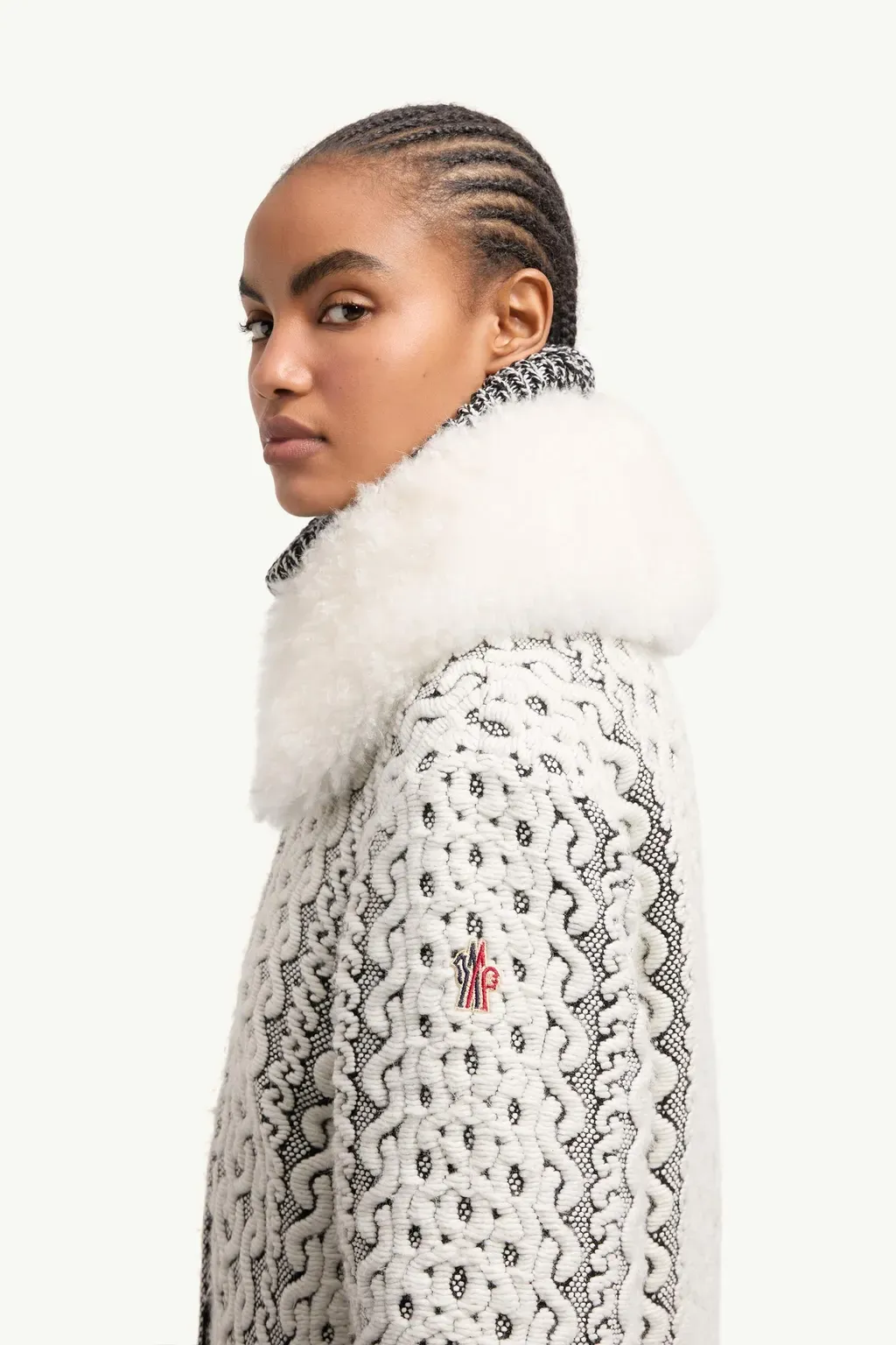 Beille Shearling-Trimmed Down Bomber Jacket