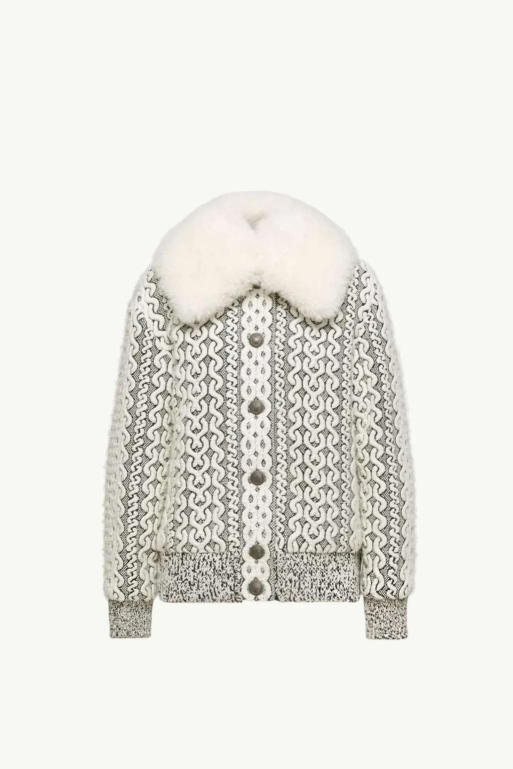 Beille Shearling-Trimmed Down Bomber Jacket