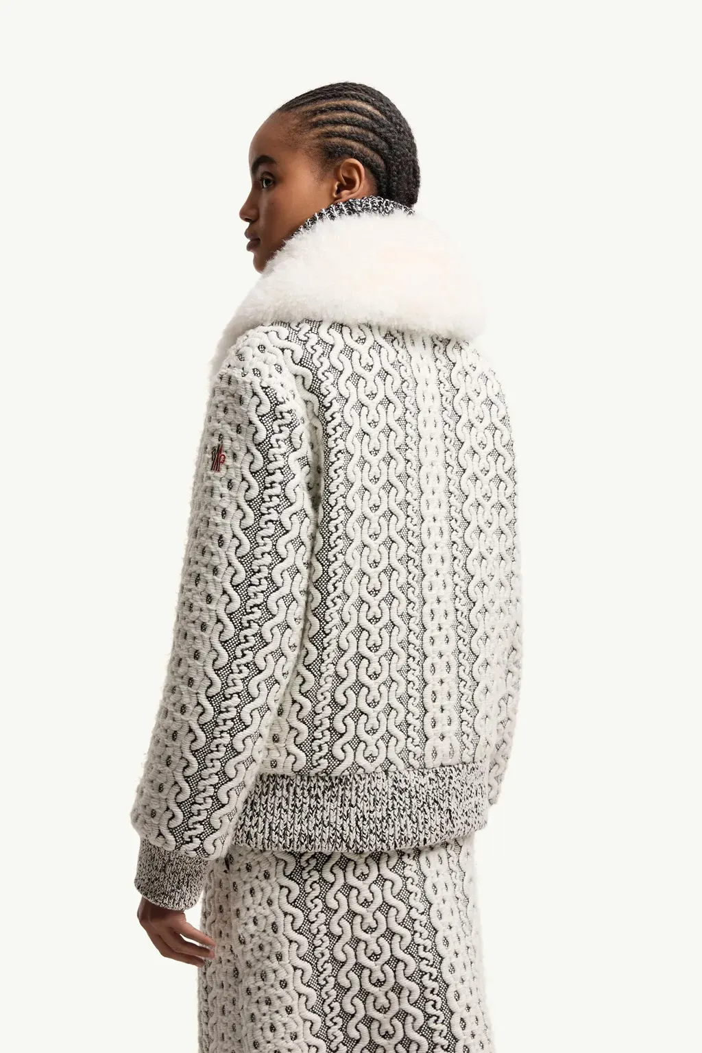 Beille Shearling-Trimmed Down Bomber Jacket
