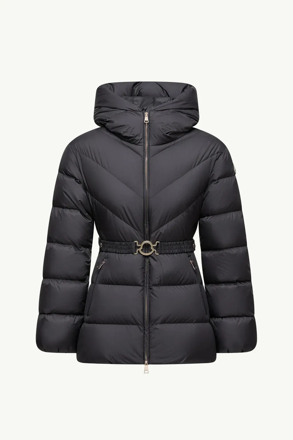 Brosse Diagonal-Quilted Hooded Short Down Jacket