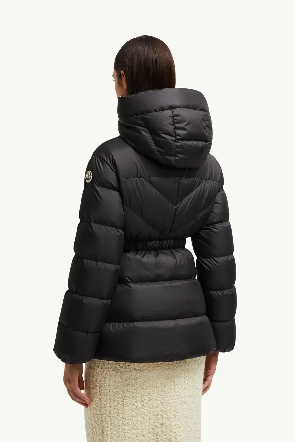 Brosse Diagonal-Quilted Hooded Short Down Jacket