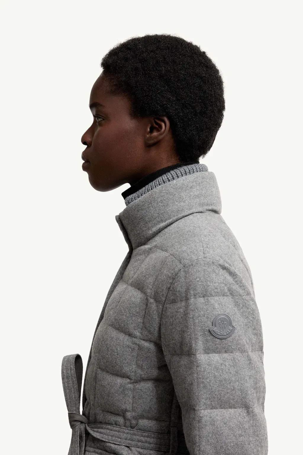 Bussettes Wool Blend Belted Short Down Jacket