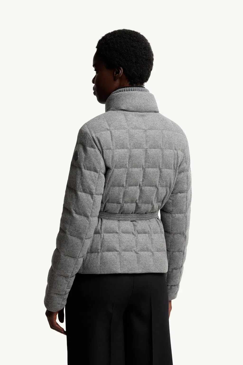 Bussettes Wool Blend Belted Short Down Jacket