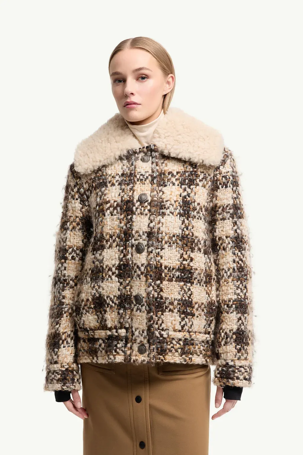 Camlez Wool & Shearling-Trimmed Short Down Jacket