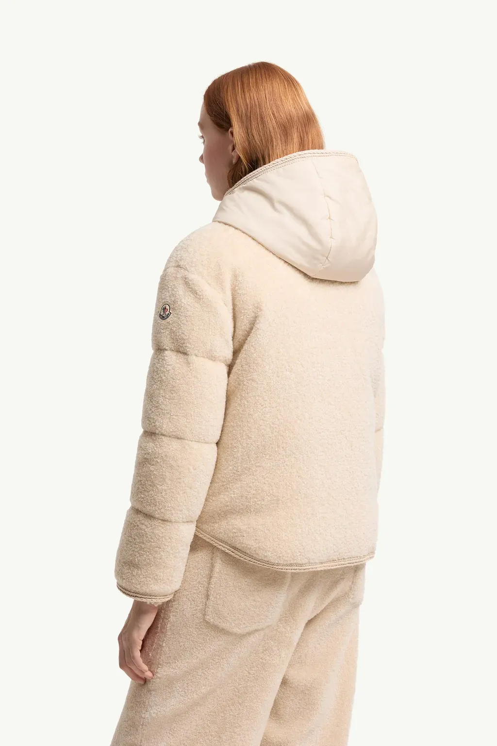 Ciboulette Braided Trim Teddy Hooded Short Down Jacket