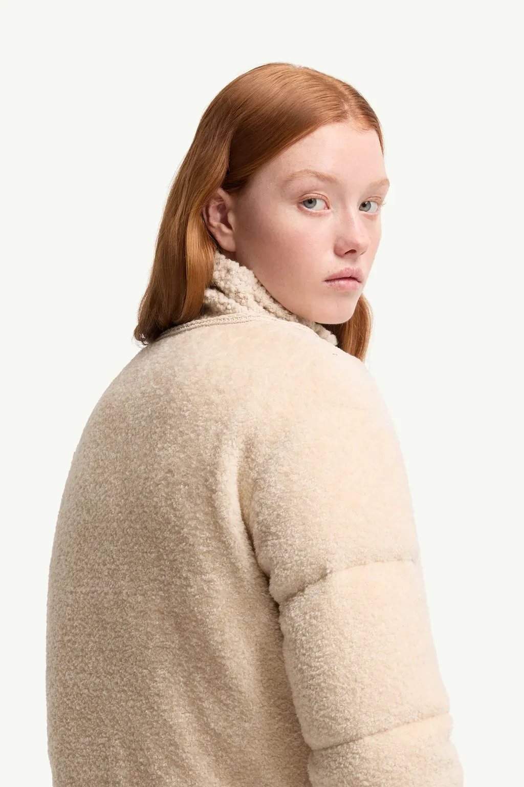 Ciboulette Braided Trim Teddy Hooded Short Down Jacket