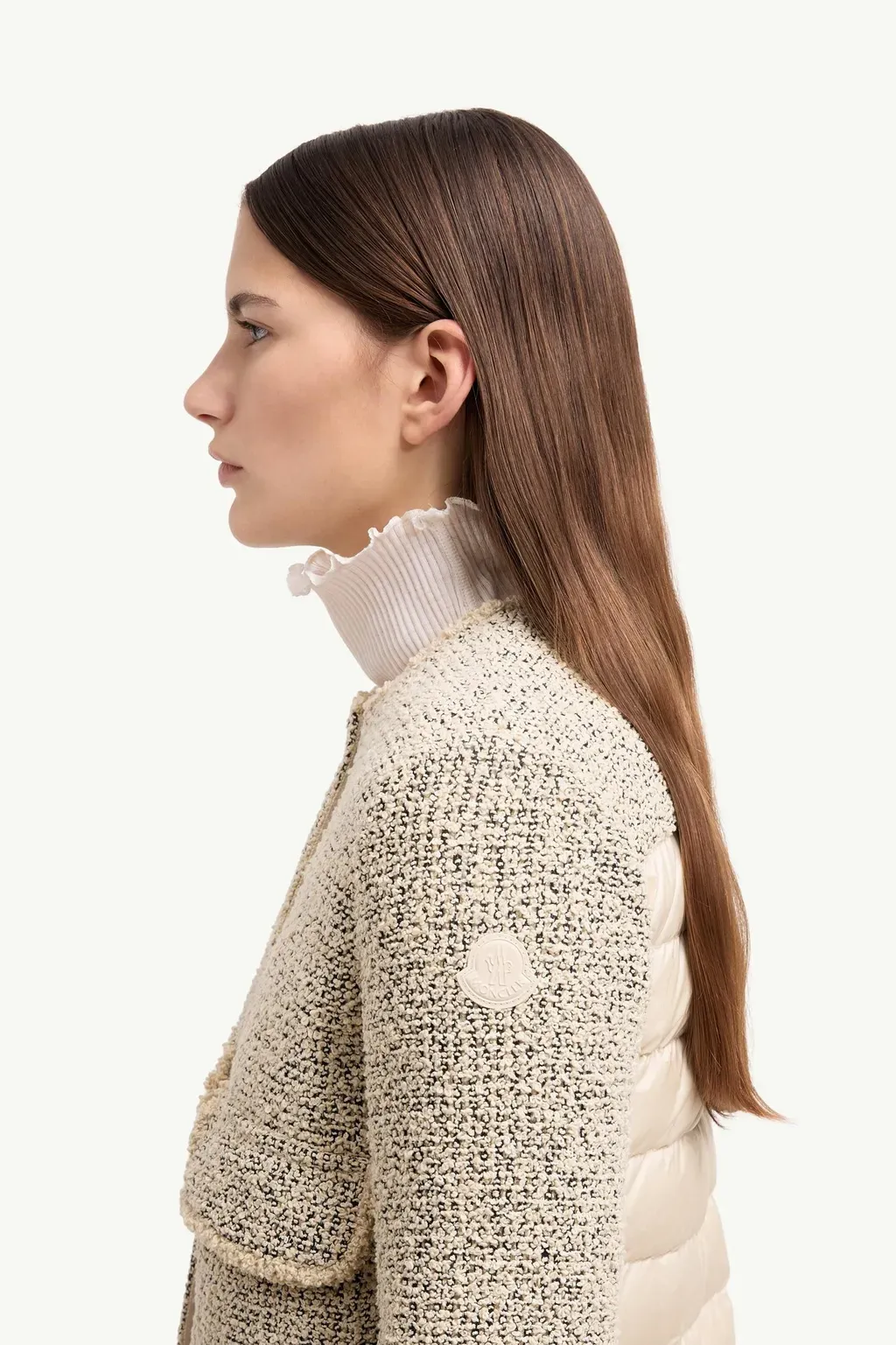 Dauphine Wool & Silk Blend Bouclé Short Down Jacket