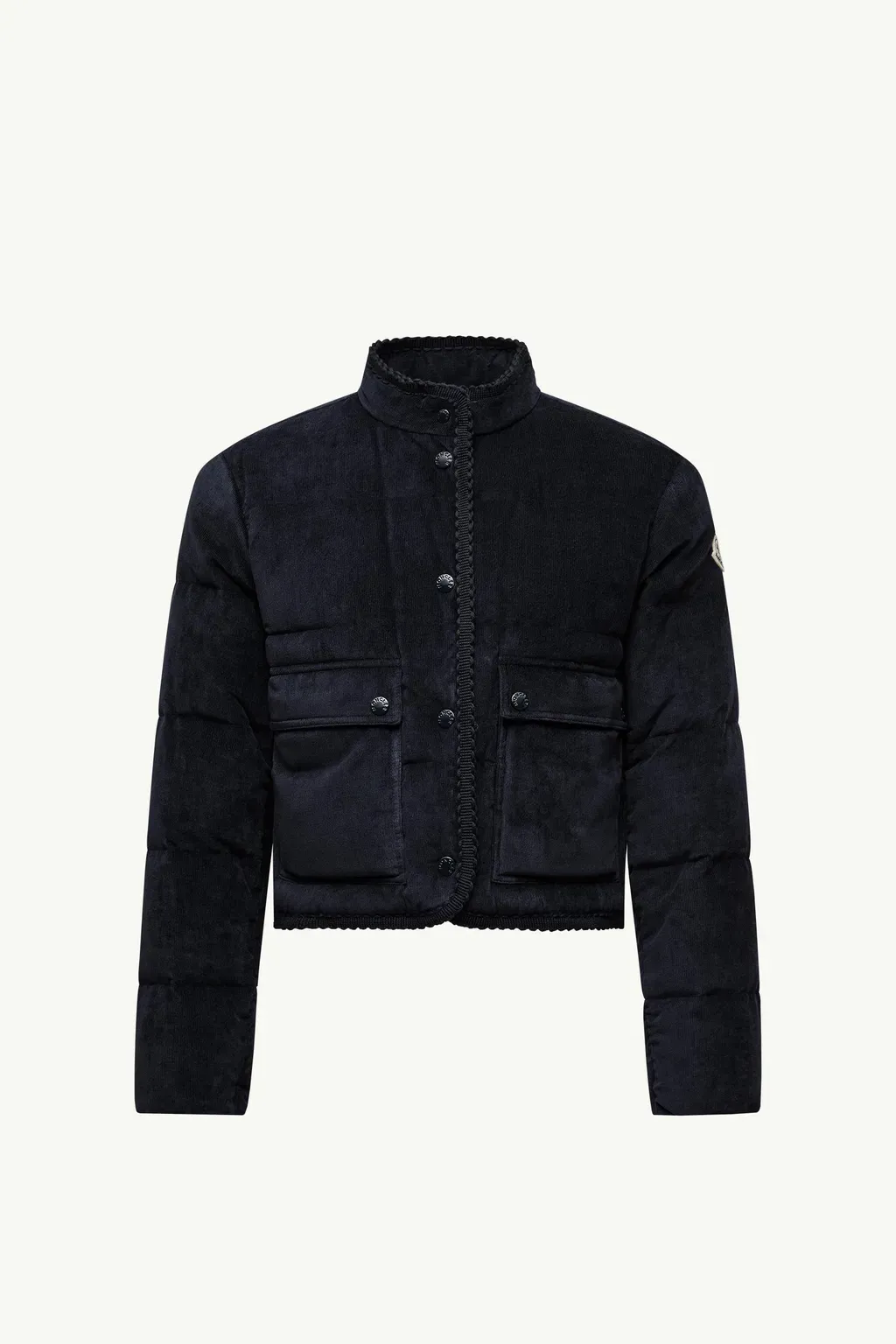 Essarts Braided Trim Corduroy Short Down Jacket