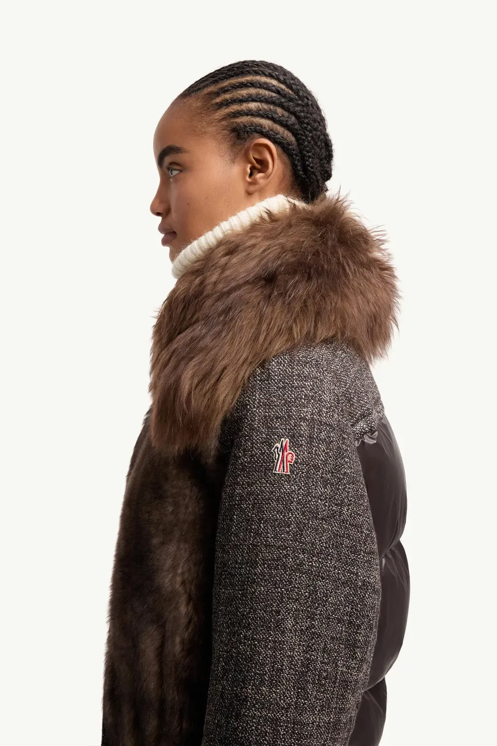 Faite Shearling & Wool Short Down Jacket