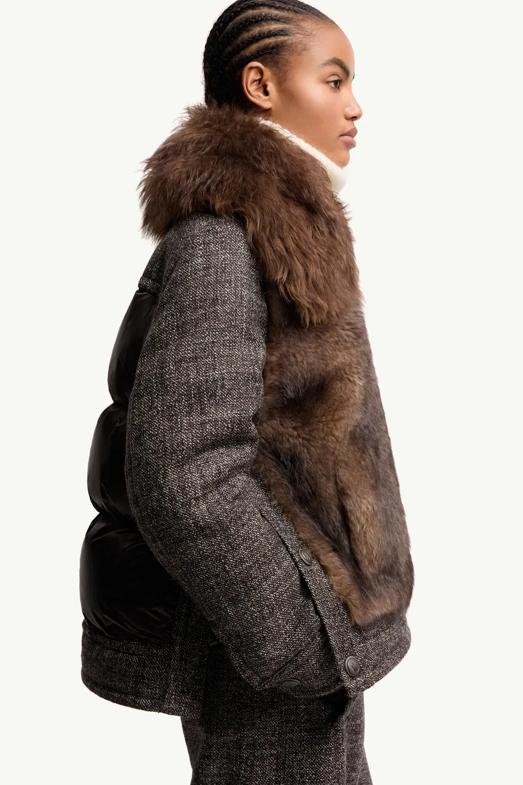 Faite Shearling & Wool Short Down Jacket
