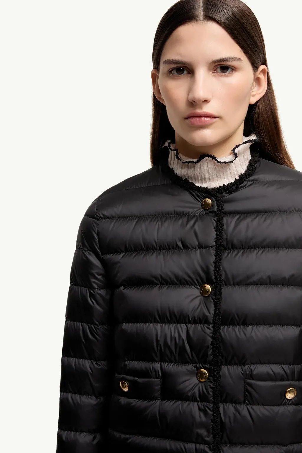Fleurs Bouclé-Trimmed Short Down Jacket