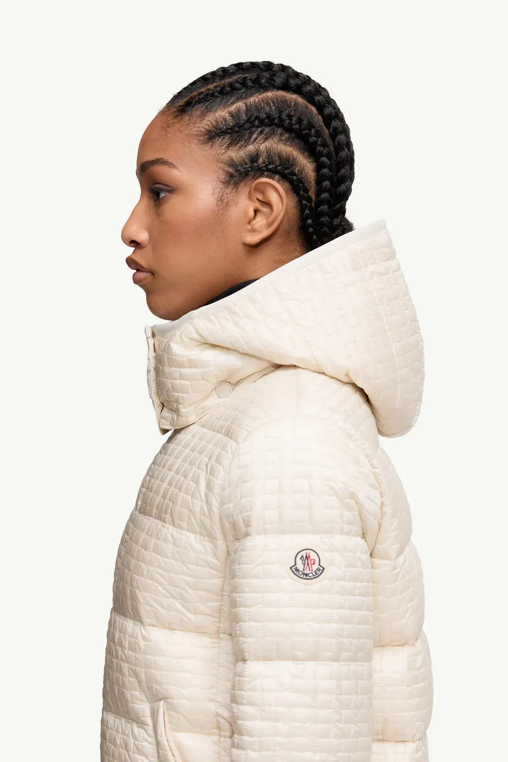 Gisors Geometric-Quilted Hooded Short Down Jacket