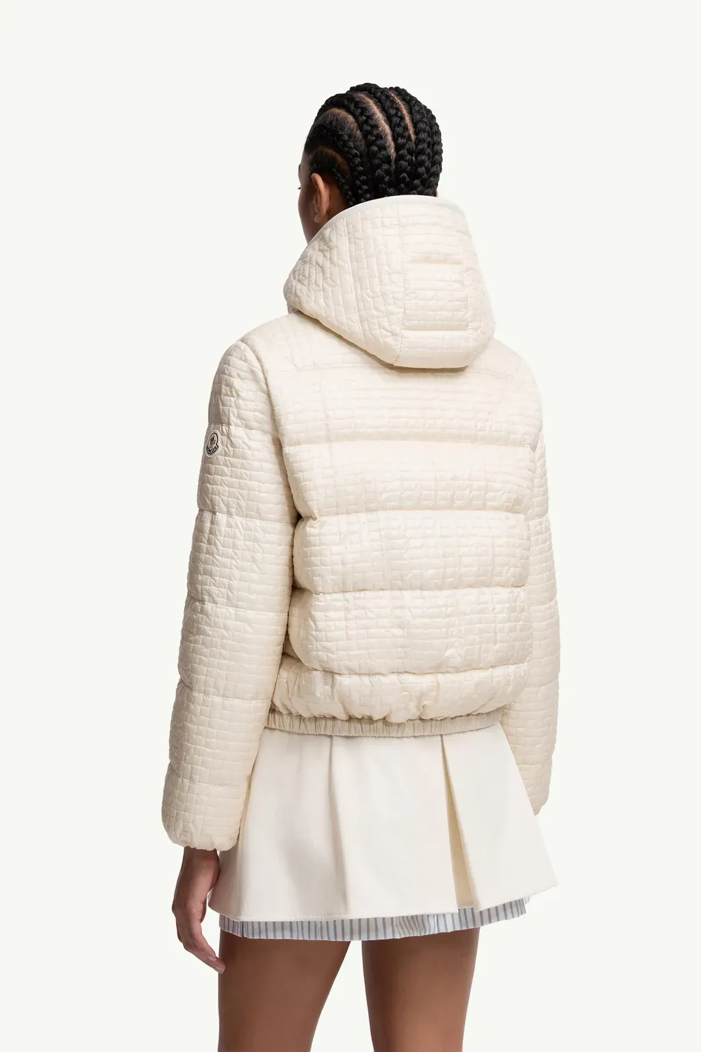 Gisors Geometric-Quilted Hooded Short Down Jacket