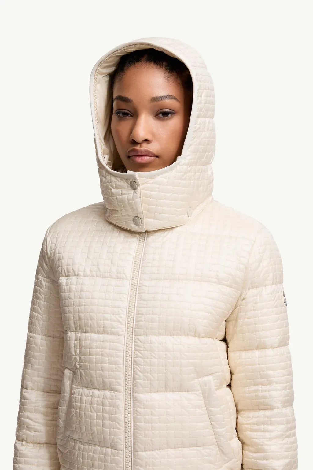 Gisors Geometric-Quilted Hooded Short Down Jacket