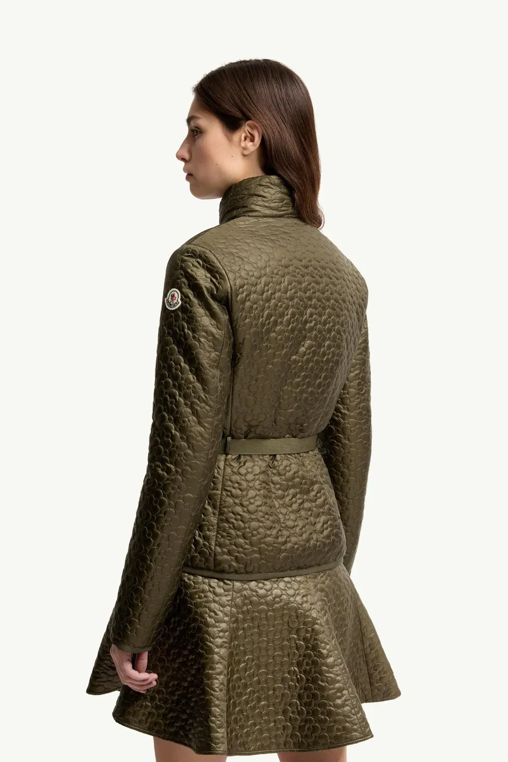 Geranium Floral-Quilted Short Down Jacket