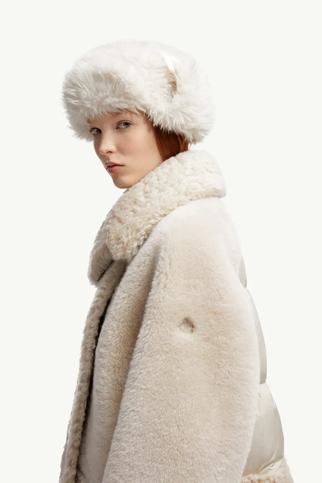 Gobain Shearling & Suede Short Down Jacket