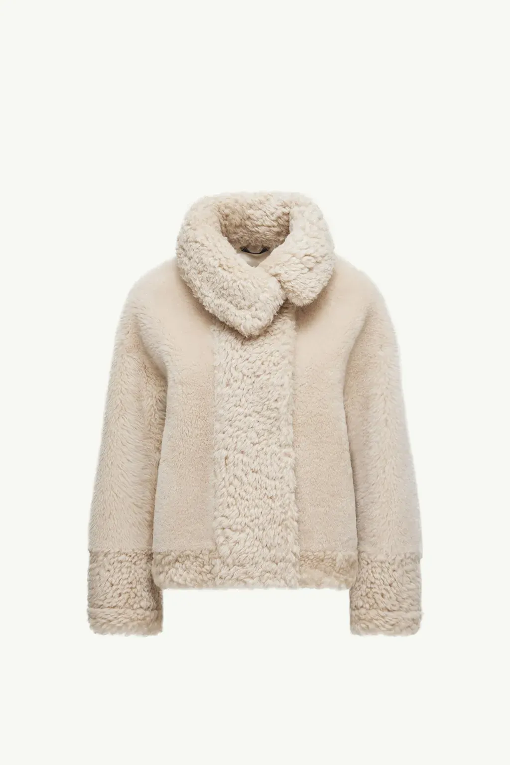 Gobain Shearling & Suede Short Down Jacket