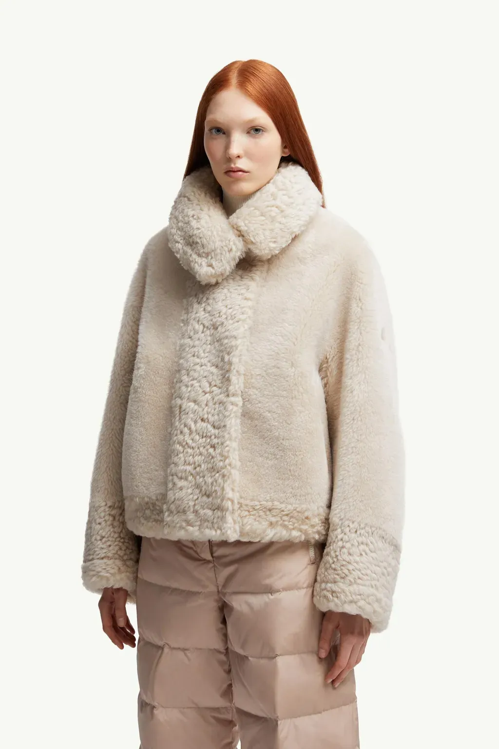 Gobain Shearling & Suede Short Down Jacket