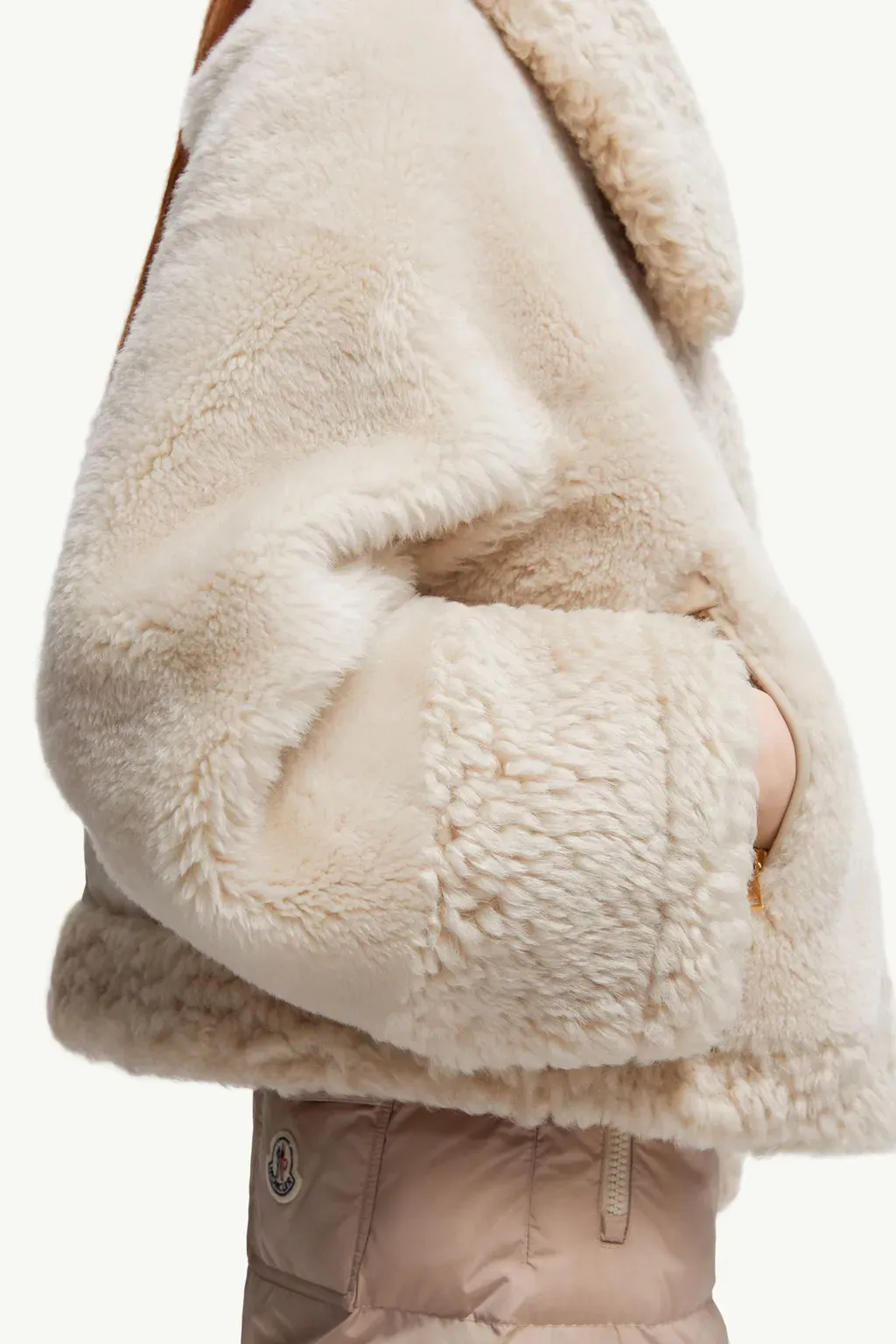 Gobain Shearling & Suede Short Down Jacket
