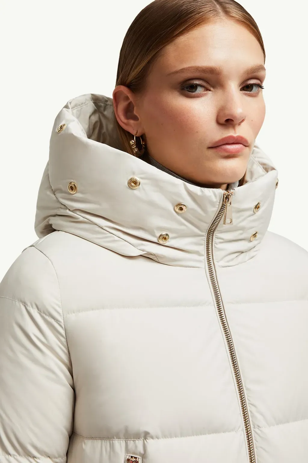 Laichefur Hooded Shearling-Trimmed Short Down Jacket