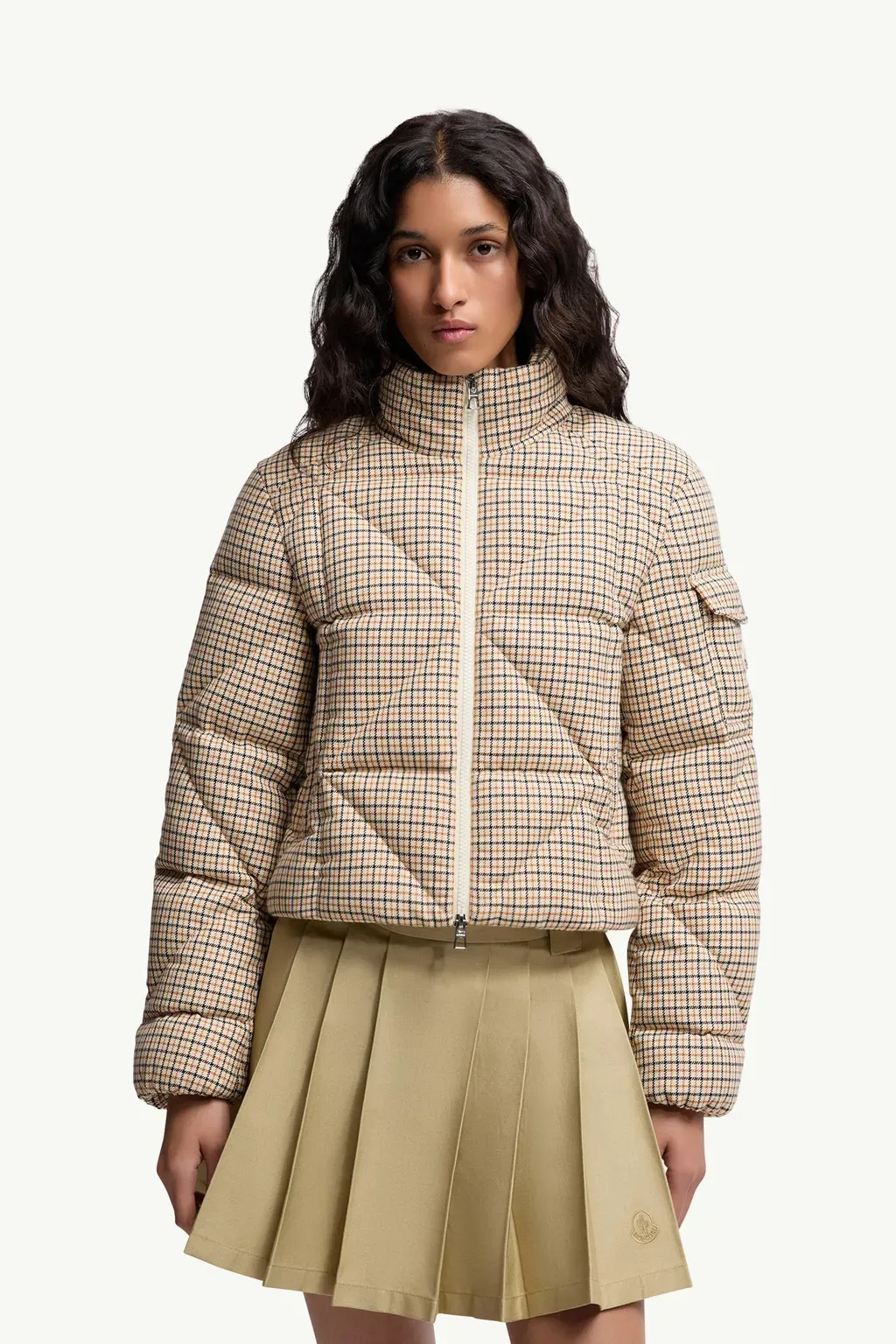Keros Diamond-Quilted Wool Blend Short Down Jacket