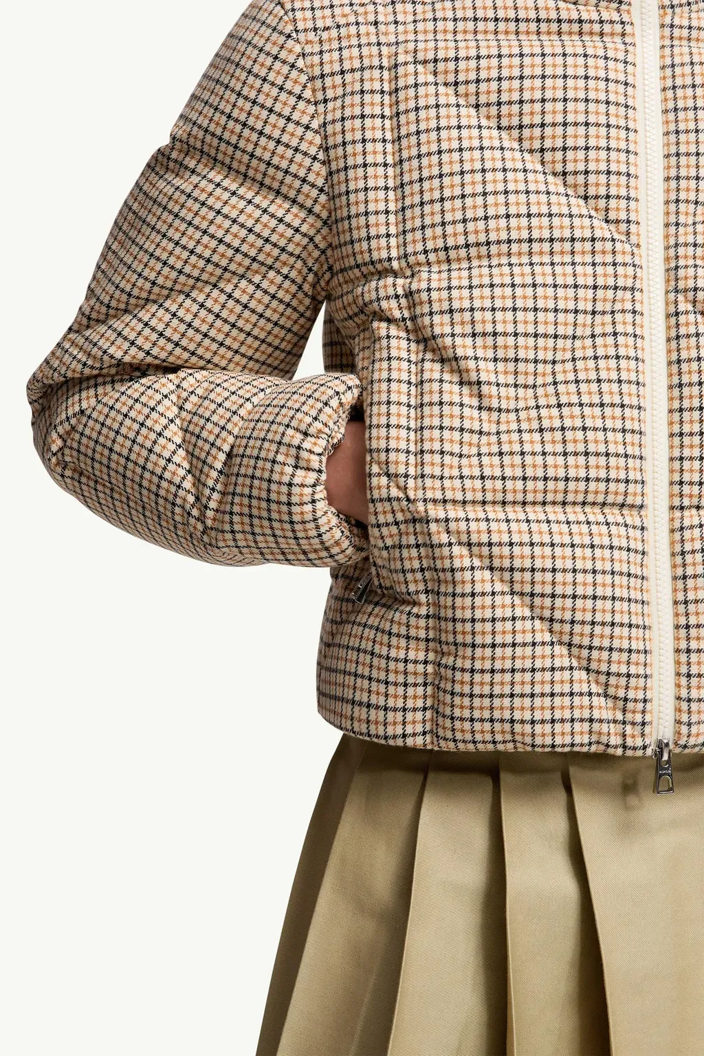 Keros Diamond-Quilted Wool Blend Short Down Jacket
