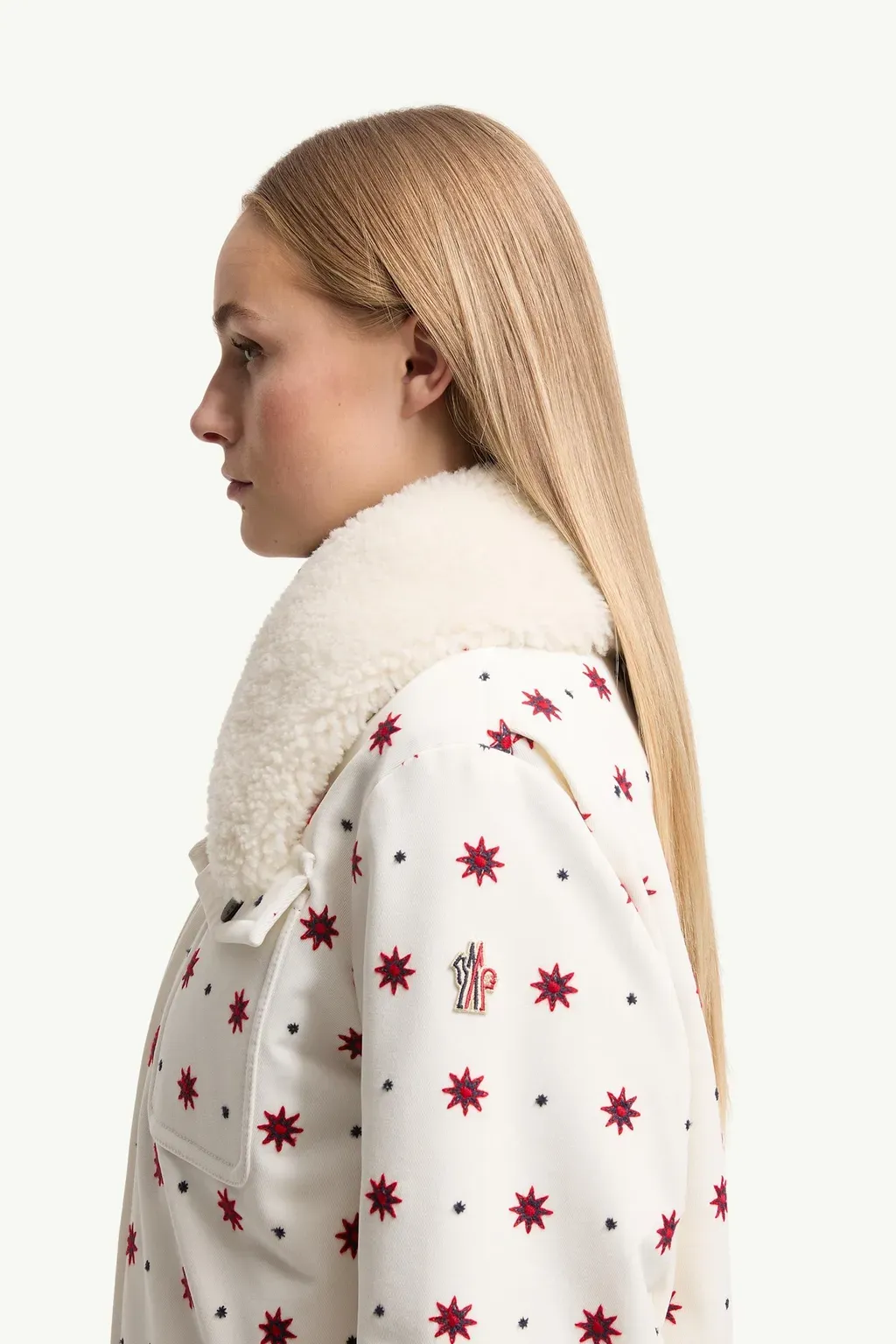 Larient Geometric Pattern Down Shirt Jacket