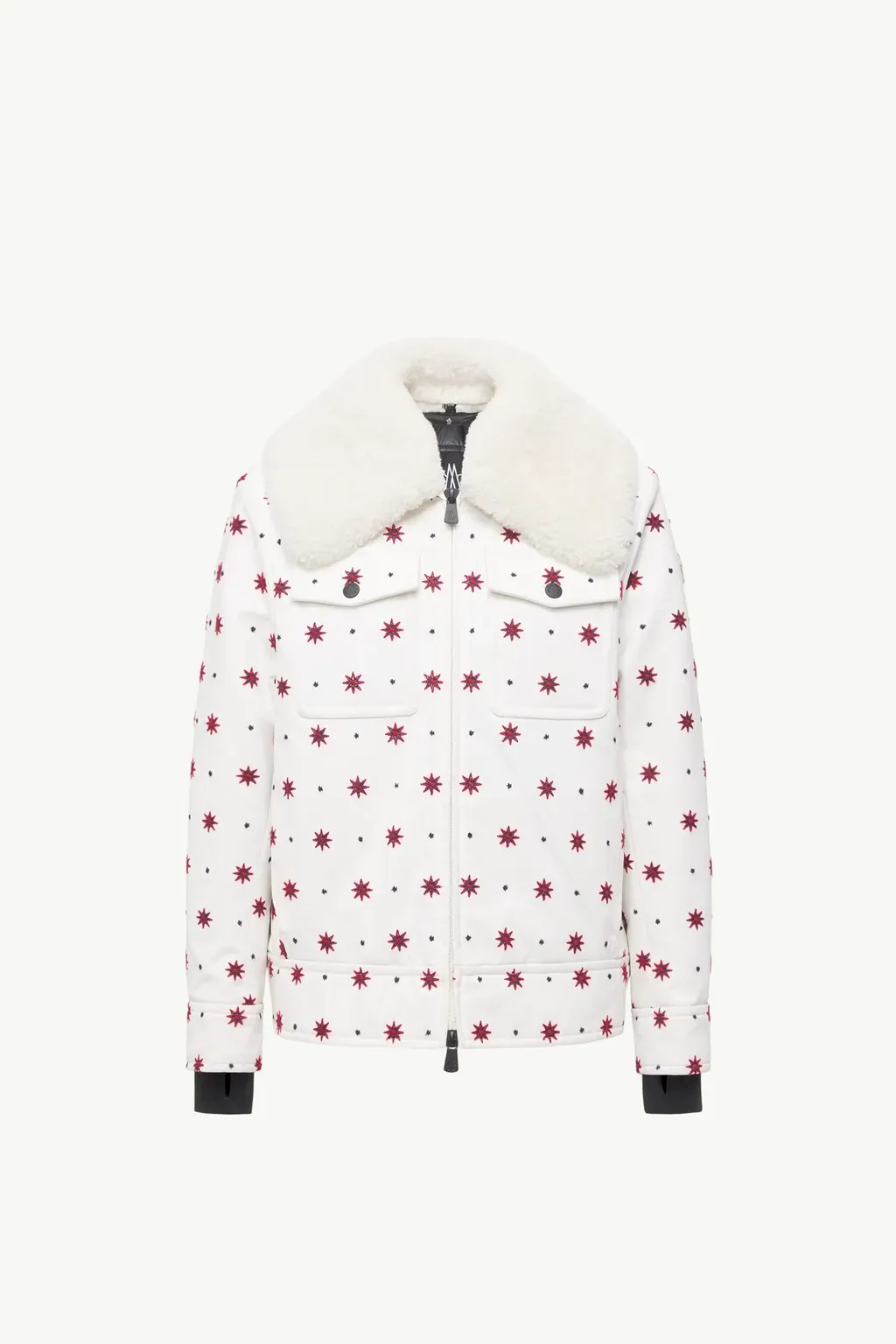 Larient Geometric Pattern Down Shirt Jacket