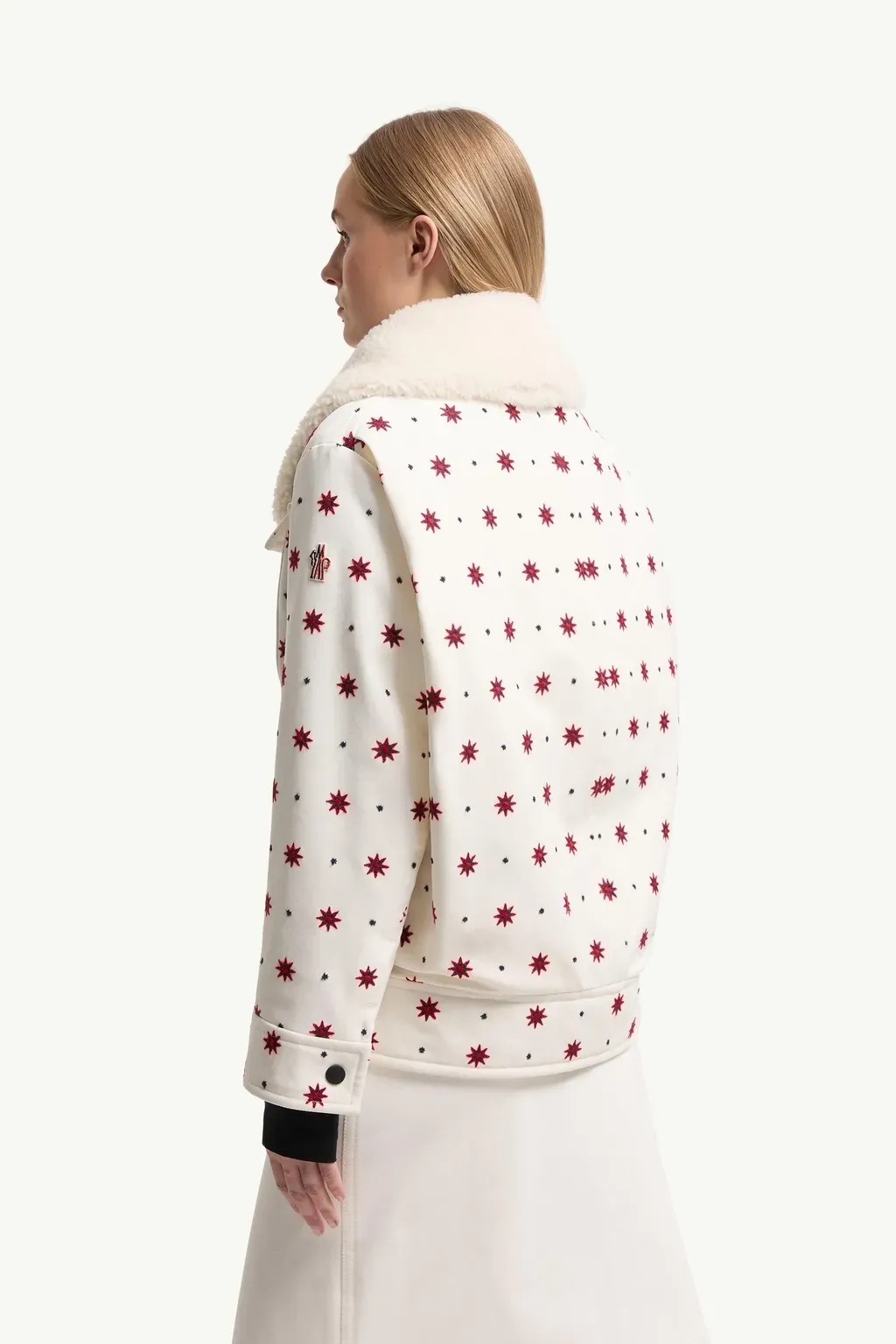 Larient Geometric Pattern Down Shirt Jacket