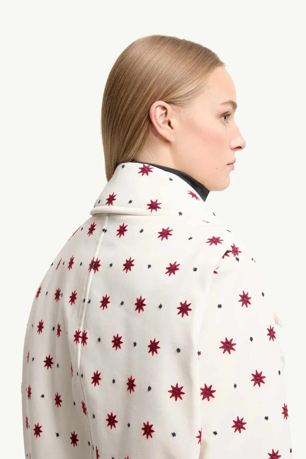 Larient Geometric Pattern Down Shirt Jacket