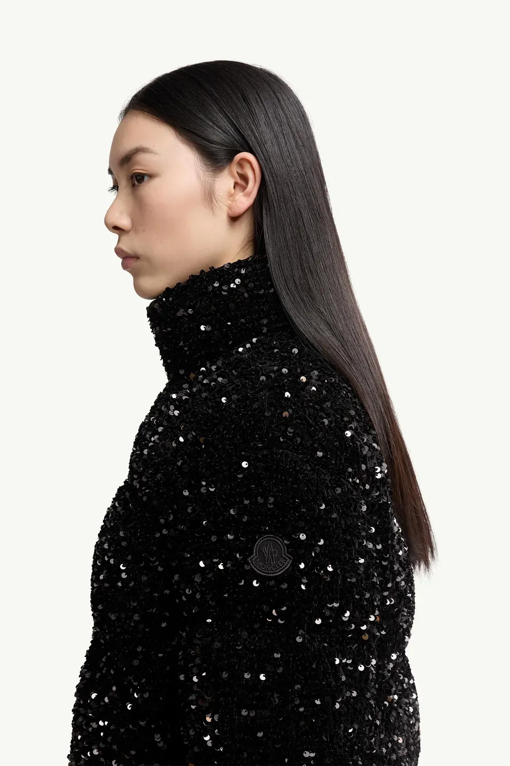 Louvi Sequin-Embroidered Short Down Jacket