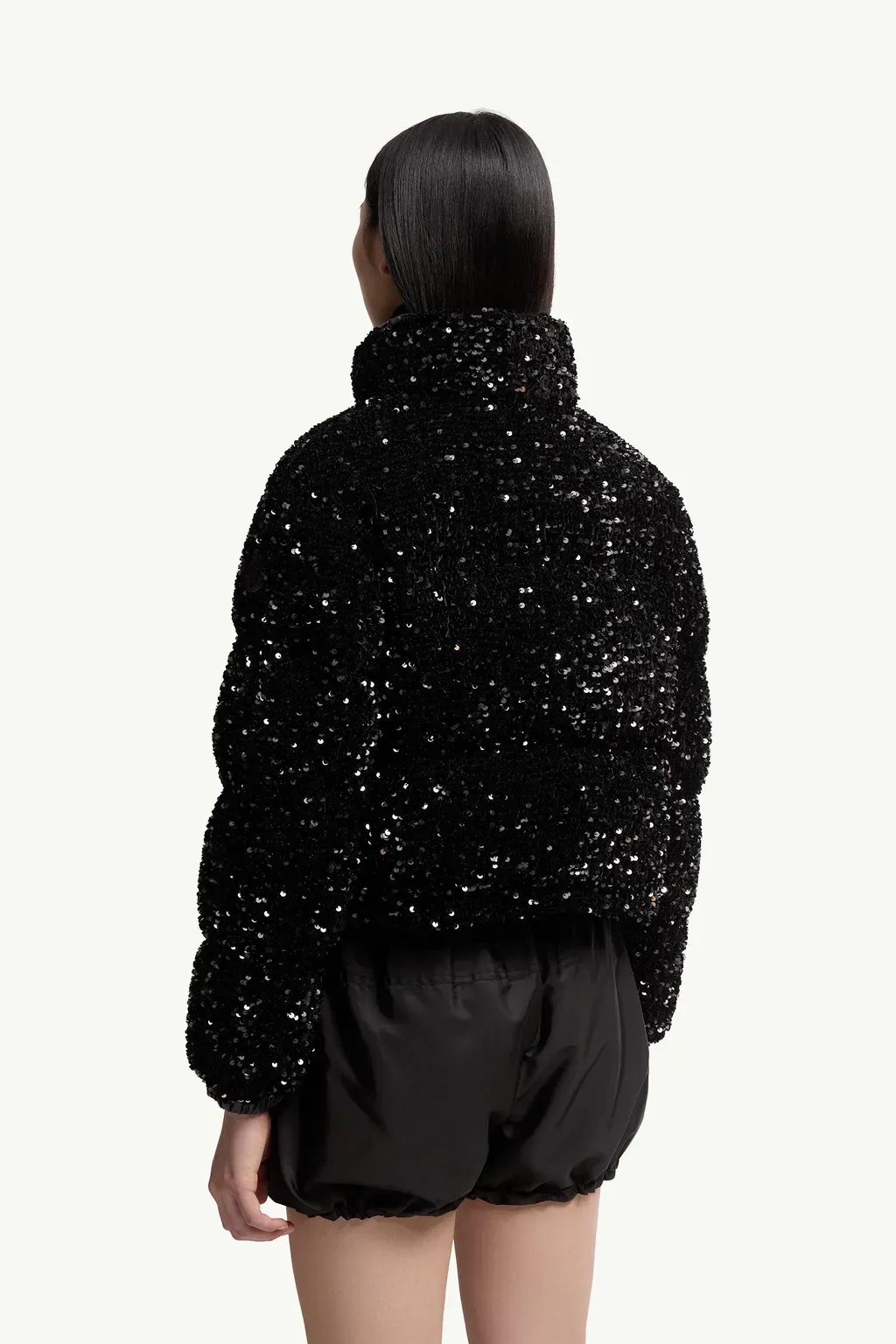 Louvi Sequin-Embroidered Short Down Jacket