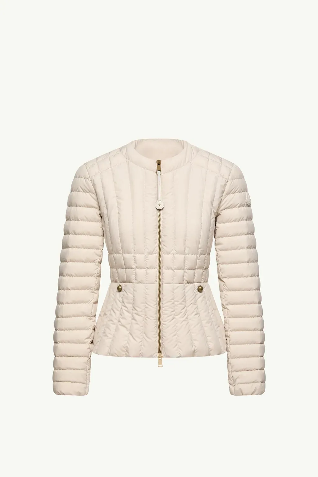 Menthe Vertical-Quilted Short Down Jacket