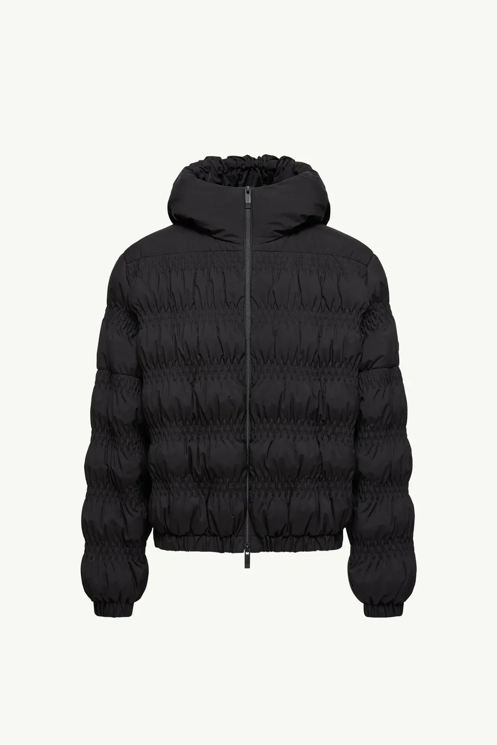 Noyer Gather-Quilted Hooded Short Down Jacket