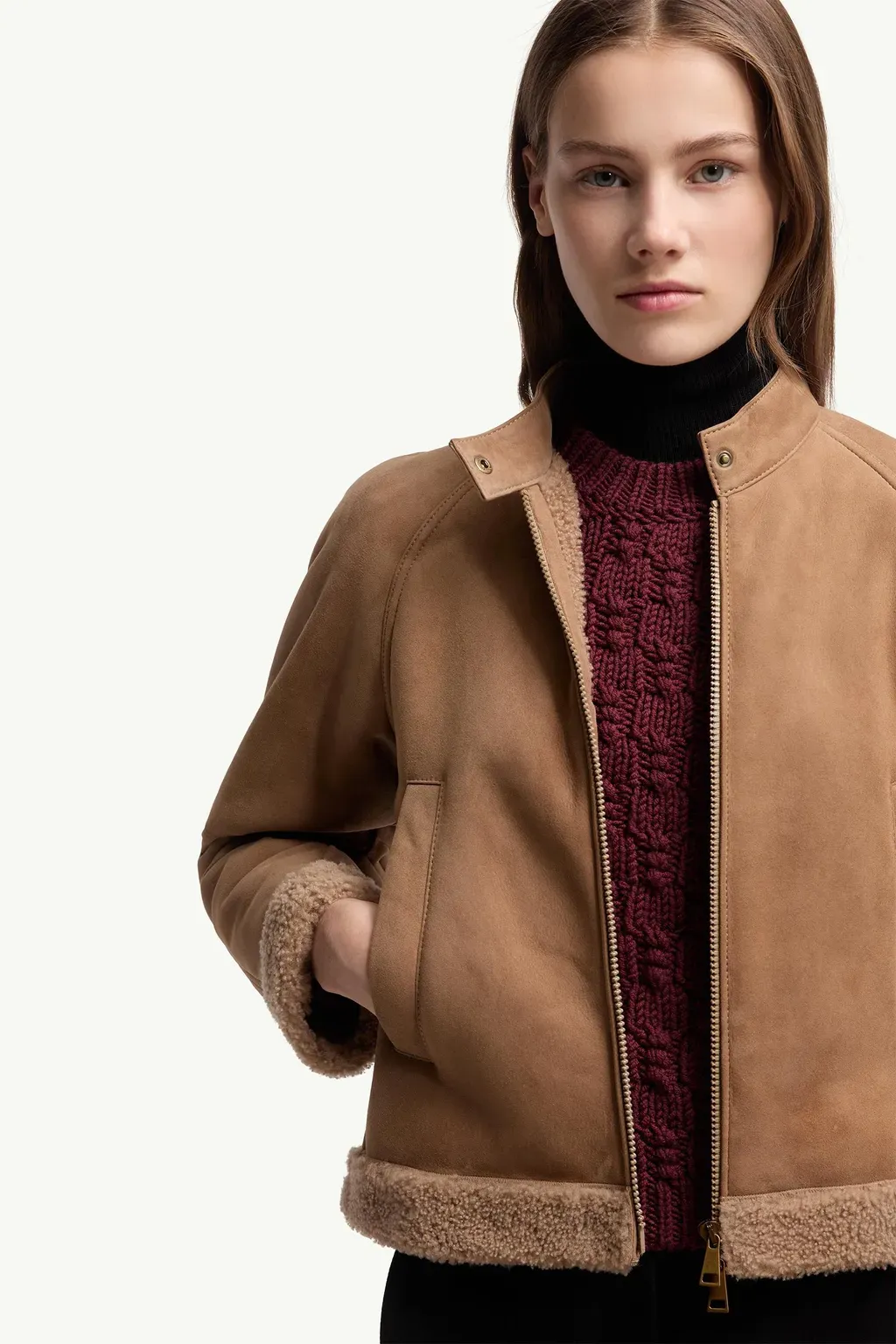 Vougeot Suede Short Down Jacket