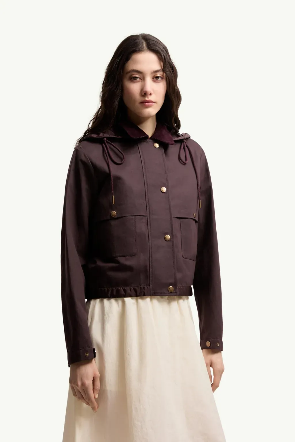 Aconitum Hooded Cotton & Linen Blend Shirt Jacket
