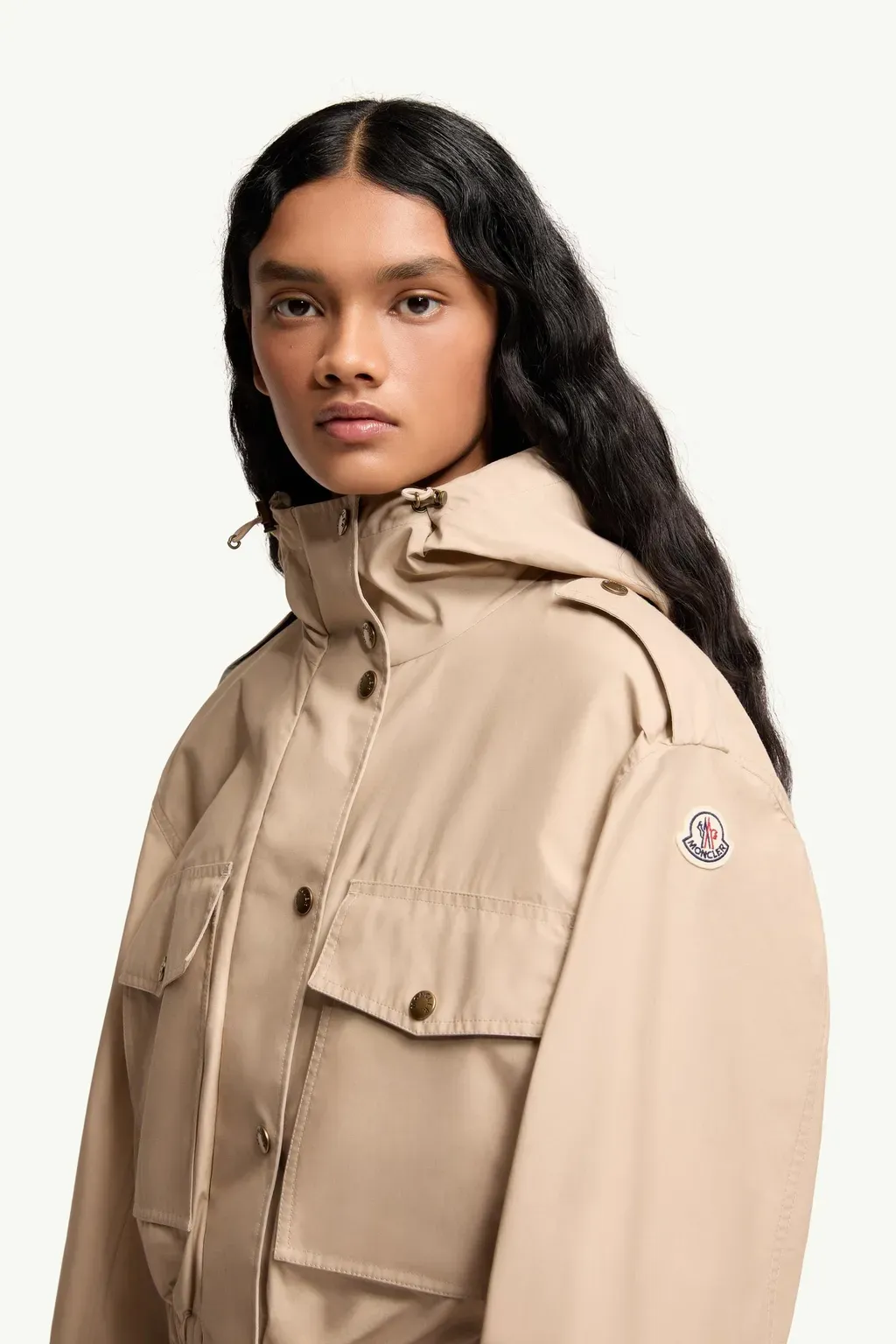 Carex Hooded Cotton Blend Poplin Jacket