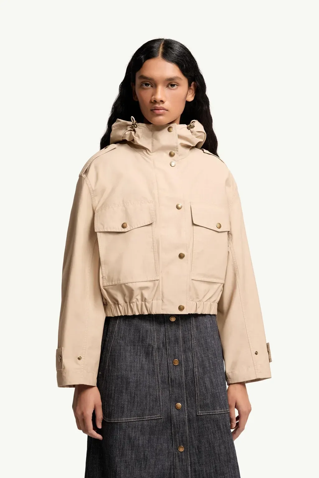 Carex Hooded Cotton Blend Poplin Jacket