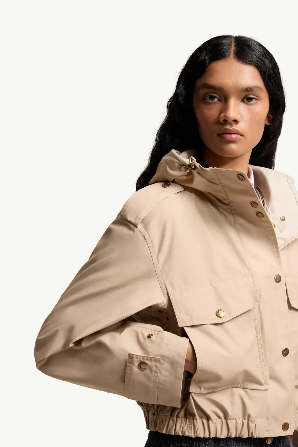 Carex Hooded Cotton Blend Poplin Jacket