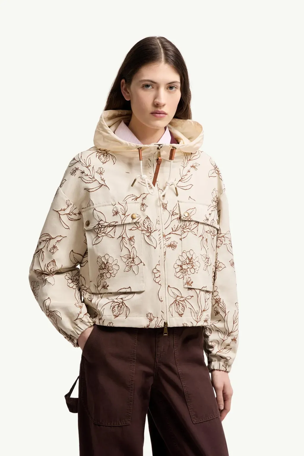 Nepeta Hooded Floral Print Jacket