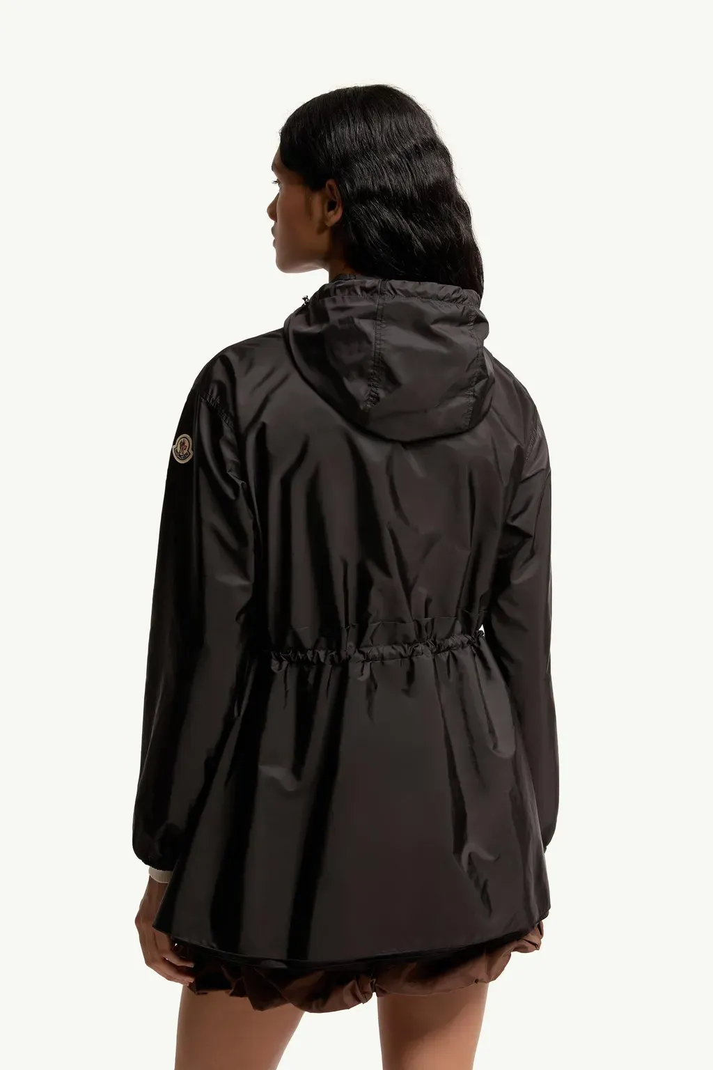 Weteau Ruched Hooded Rain Jacket
