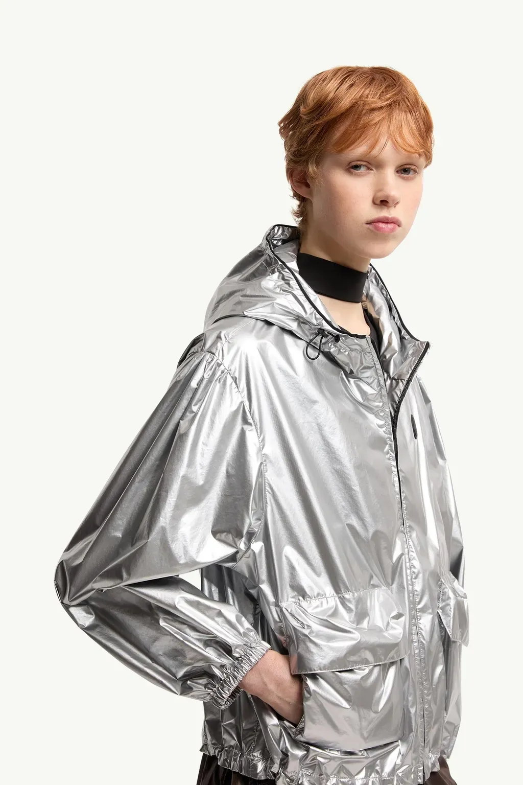 Ylang Hooded Metallic Jacket
