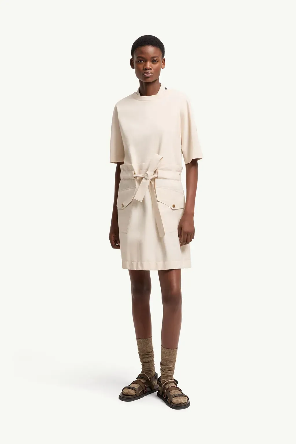Belted Cotton Mini Dress