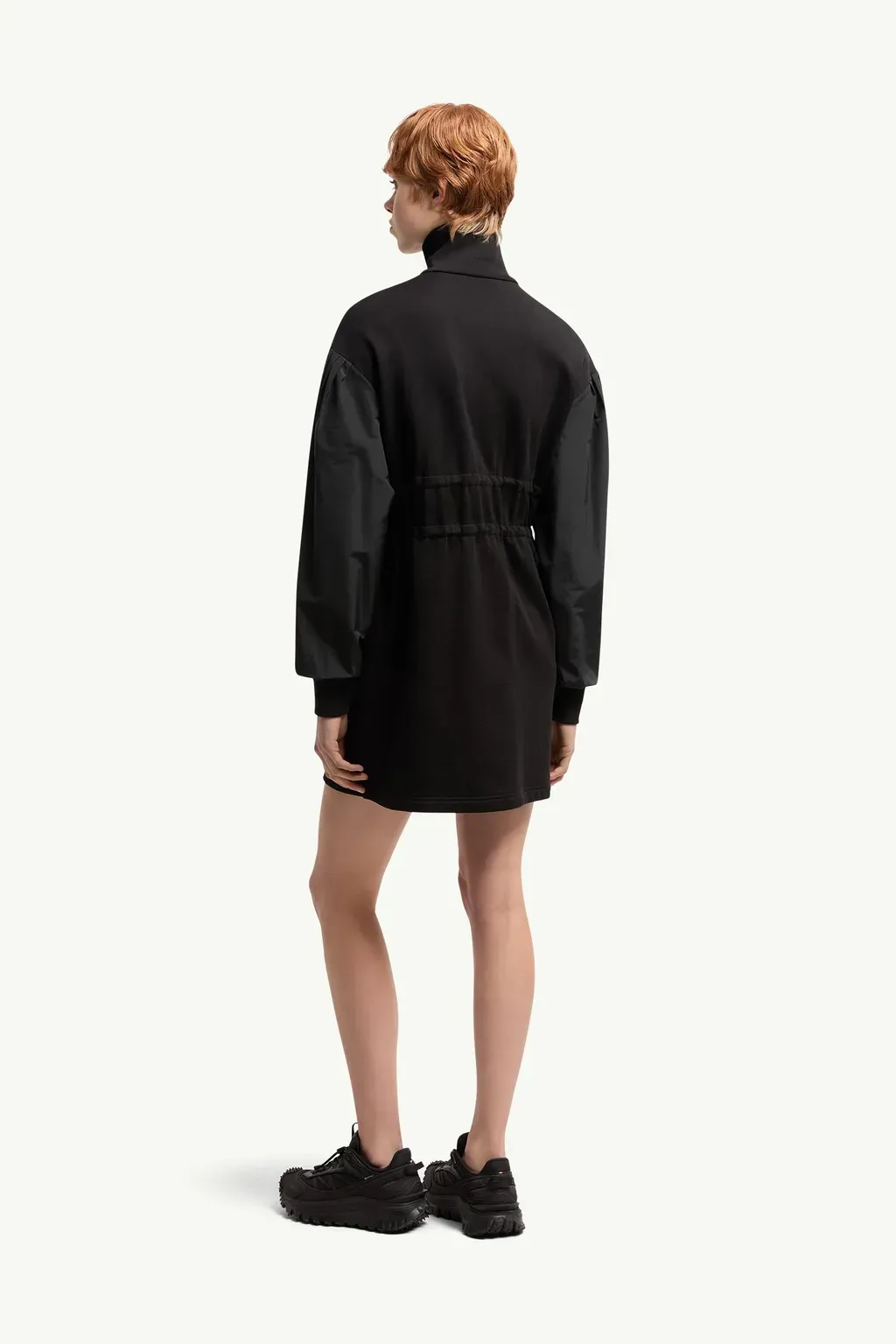Cotton Fleece Sweatshirt Zip-Up Dress