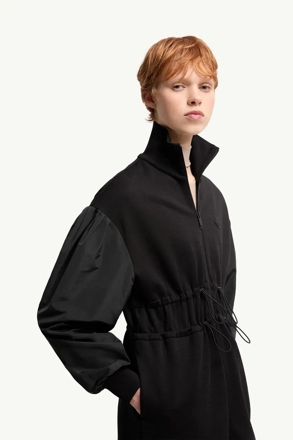 Cotton Fleece Sweatshirt Zip-Up Dress