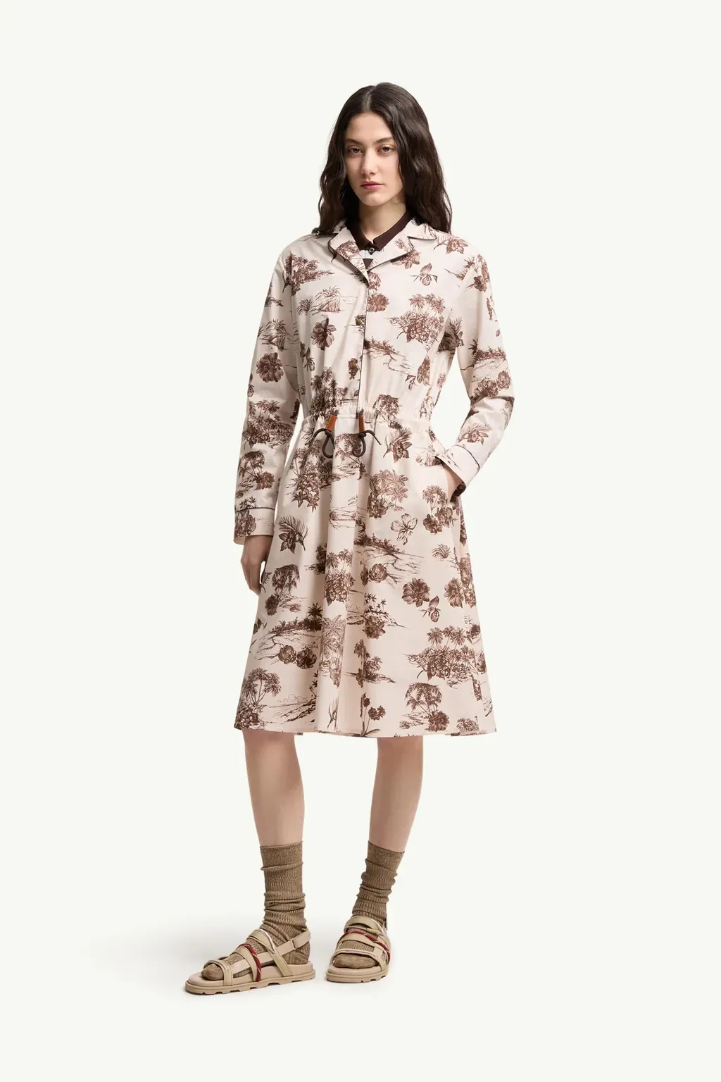 Floral Knee Length Shirt Dress